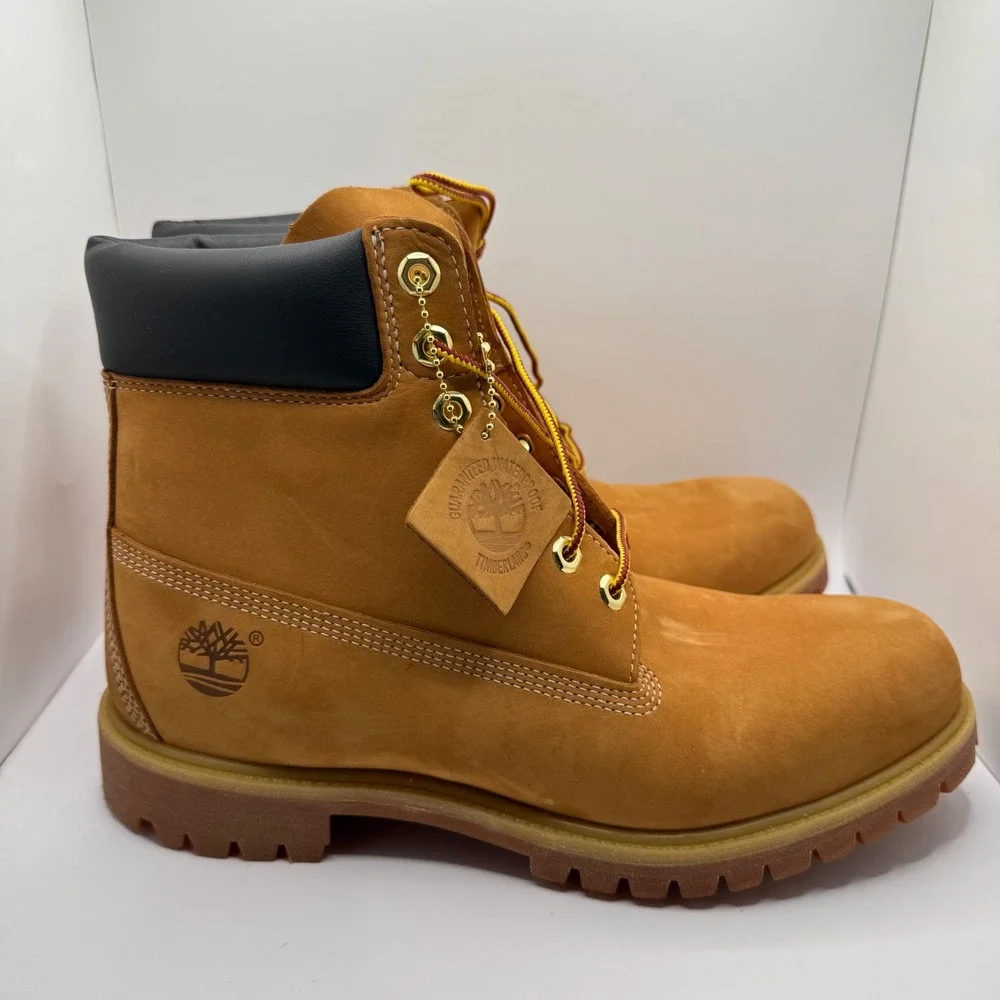 Timberland Men's Classic 6" Padded Waterproof Wheat Nubuck Leather Boot-Size 11W - Picture 3 of 9